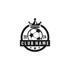 Soccer club with crown logo vector
