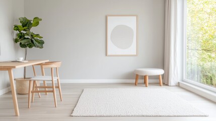 Fototapeta premium Modern, empty dining area with minimalist decor