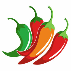 pepper, chili, red, food, hot, vegetable, isolated, green, spice, spicy, vector, illustration, paprika, chilli, healthy, white, vegetables, fresh, ingredient, organic, vegetarian, peppers, cooking, ca