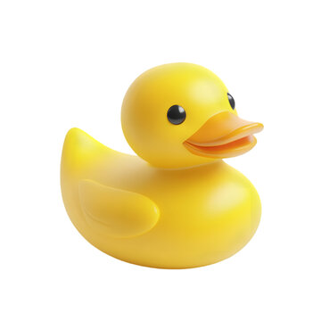 recommend clip art: Yellow rubber duck isolated on a white background