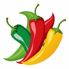 pepper, chili, red, food, hot, vegetable, isolated, green, spice, spicy, vector, illustration, paprika, chilli, healthy, white, vegetables, fresh, ingredient, organic, vegetarian, peppers, cooking, ca