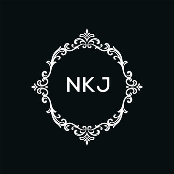 NKJ  Letter Initial Logo Design Template Vector Illustration