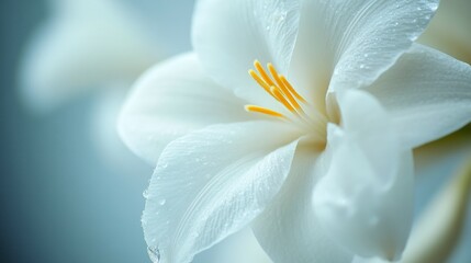Focused white vanilla flower