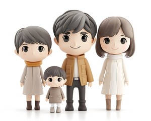 Fototapeta premium there are three figurines of a family standing together