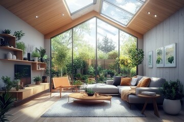 Modern mockup showcasing Scandinavian decor elements.