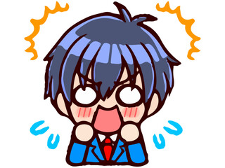 かわいいちびキャラ男子学生のイラスト素材4