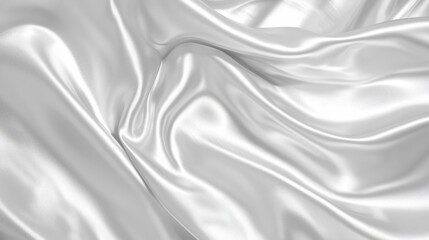 Obraz premium Smooth, luxurious white silk fabric with elegant folds and drapes.
