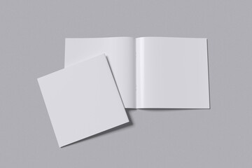 Square Brochure with grey background color for mockup