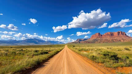 Endless Road Through a Desert Landscape