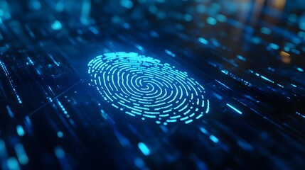 A Digitally Rendered Fingerprint Illustrates Security and Identification Concepts