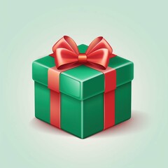 Obraz premium gift box with red ribbon