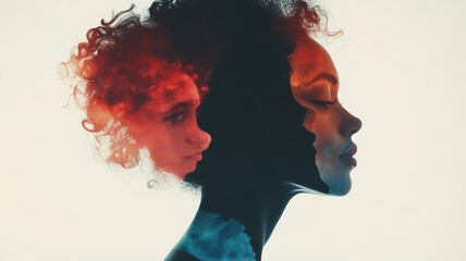 Side Profile Silhouette of a Beautiful Black Woman, Symbolizing Psychology and Women's Empowerment