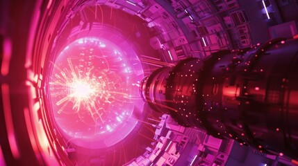 Futuristic reactor core energy burst lab experiment