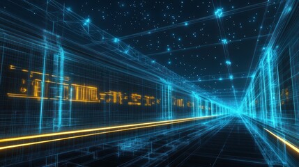 Futuristic Digital Train Station Platform Design