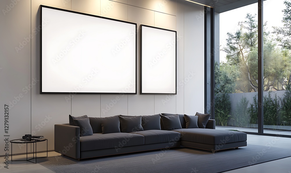 Aufkleber minimalist indoor wall sign design featuring a blank illuminated area for customization.