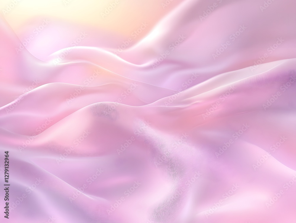 Poster soft pink fabric flowing gently with delicate textures and colors