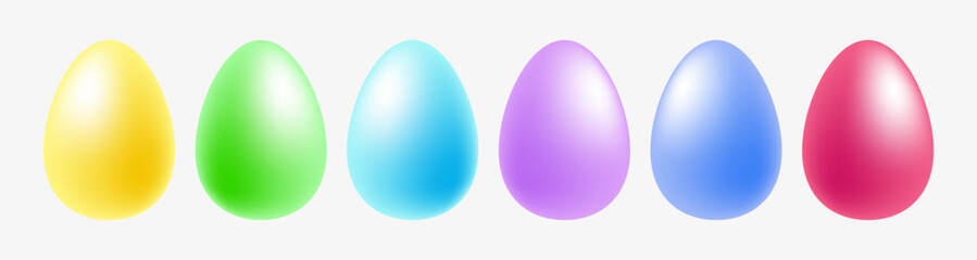 Colorful Easter eggs in mesh gradient. Vector illustration. EPS 10.