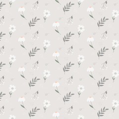 Fototapeta premium Flowers pattern. Cutie flowers pattern. Vector illustration for yours list, postcard, card