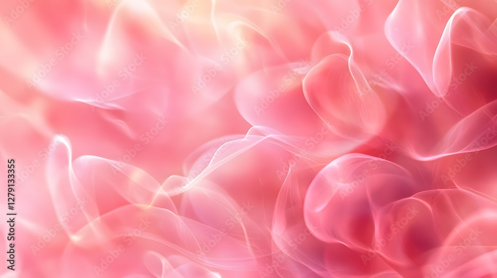 Poster Soft Pink Abstract Background with Gentle Flowing Shapes and Textures