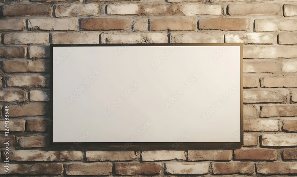 Poster modern metal coffee shop sign showcasing an empty space for customization in a stylish design.