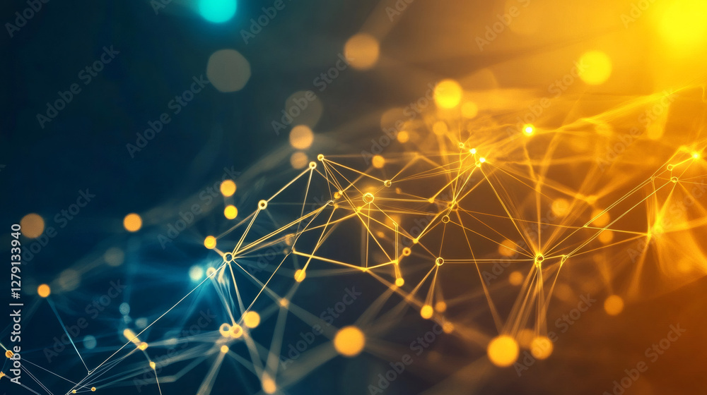 Poster plexus fantasy abstract technology and engineering background with original organic motion