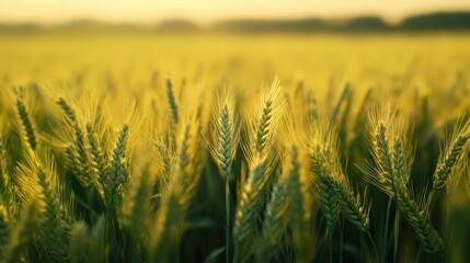 A golden field of wheat stands tall, ready for harvest, showcasing the beauty of agriculture and the promise of a fruitful yield.