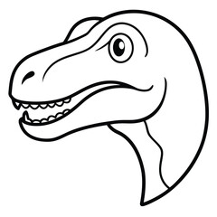 vector illustration of cartoon dinosaur head