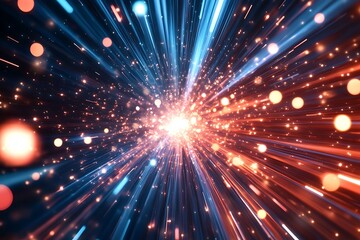 Fototapeta premium Dynamic Explosion of Light Radiating from the Center