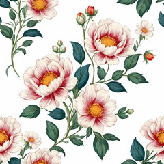 Floral pattern. Pretty flowers on a white background.  