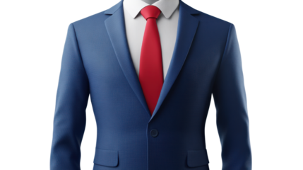 3D illustration of a blue business suit isolated on white background 