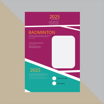 Bedminton flyer template design here
