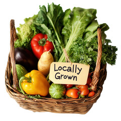 Fresh locally grown vegetables farmer's market image with transparent background natural setting close-up view healthy eating concept