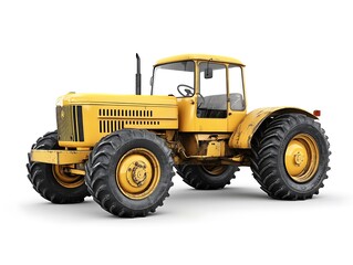Vintage tractor, farm, agriculture, white background, rural