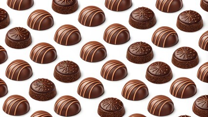 Chocolate Truffle Pattern Close-up, Studio Shot, Delicious Treats, Sweet Food Photography Chocolate, Truffles