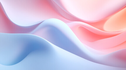 Fototapeta premium Soft pastel waves blending seamlessly, forming ethereal abstract pattern with fluid color transitions and artistic texture