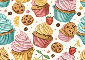 Delicious Cupcakes & Cookies Website Illustration