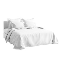 Obraz premium White Bed with Crisp Bedding