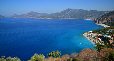 Obraz premium A view from Oludeniz in Fethiye, Turkey.