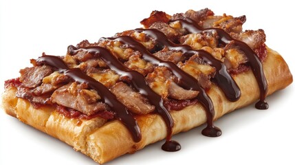 BBQ Chicken Pizza Bread Studio Shot