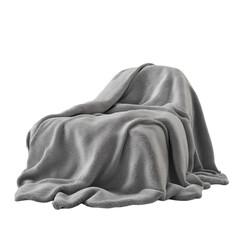 Cozy grey blanket draped over armchair peaceful comfort soft texture