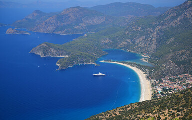Naklejka premium A view from Oludeniz in Fethiye, Turkey.