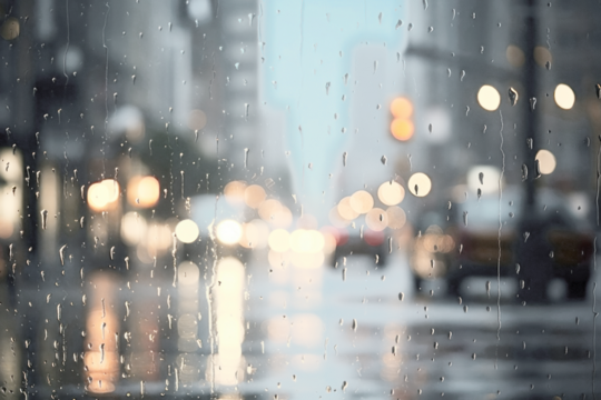 Rainy city night lights png overlay effect, transparent background