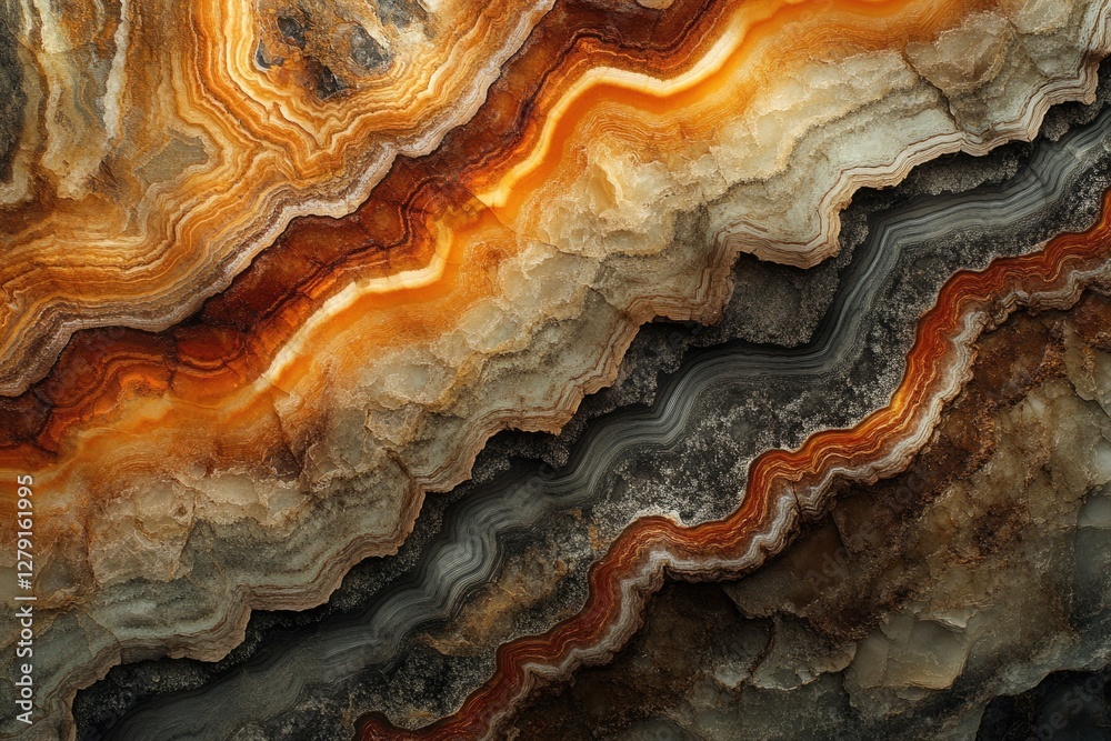 Poster intricate layers of brown, orange, and grey rock formations create a visually stunning and textured 
