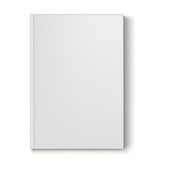 Single perspective of a 3D realistic mockup of a blank book with a smooth, minimalist cover design.