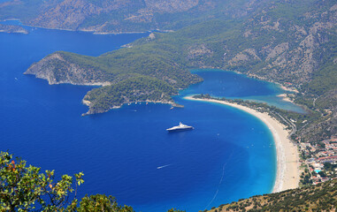 Obraz premium A view from Oludeniz in Fethiye, Turkey.