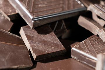 Indulgent Black Chocolate Squares with Glossy Elegant Look