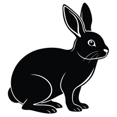 black rabbit vector illustration