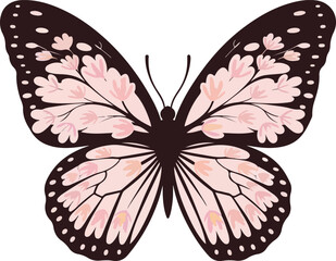 Floral Butterfly Design. vector illustration