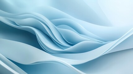 Obraz premium Elegant Soft Blue Abstract Background with Flowing Wavy Lines Design