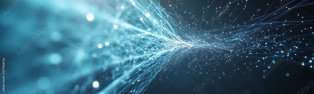 Aufkleber Digital visualization of quantum entanglement showcasing intricate patterns and concepts in modern science.